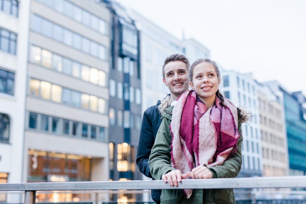 Ein Paarshooting in der Hamburger City